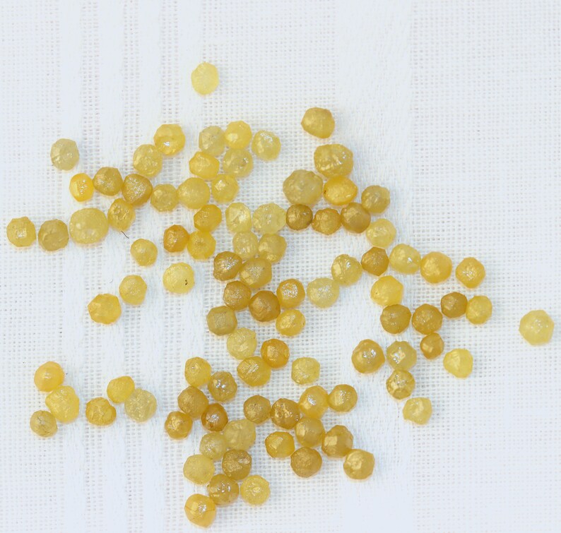10-50 Pcs, 2-3 MM Yellow Rough Diamond, Yellow Raw Diamond, Uncut Diamond, Loose Yellow Diamond, Conflict Free image 2