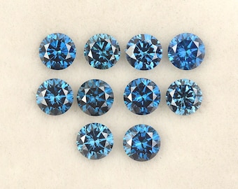 4.50MM Vivid Blue Round Lab Grown Diamond | IGI Certified VVS Loose Stone | CVD Diamond for Custom Engagement Ring Jewelry