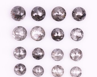 3,43 ct rustykalnych diamentów o szlifie soli i pieprzu | Okrągłe diamenty o szlifie rozetowym o średnicy 3-4 mm | Naturalny luźny kamień z ziemi do wyrobu biżuterii | GDR389