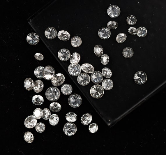 2.00-3.00 MM, Salt And Pepper Diamond, Round Cut Diamond, Solitaire Diamond, Polished Diamond, Brilliant Cut Diamond ( 10 To 50 Pcs Options)