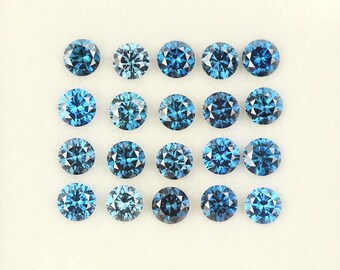 4mm Vivid Blue Round Cut Lab Grown Diamond | IGI Certified CVD Loose Stone | VVS Clarity Created Diamond for Custom Engagement Ring