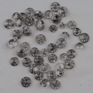 2.00-3.00 MM、ソルトアンドペッパーダイヤモンド、ラウンドカットダイヤモンド、ソリティアダイヤモンド、ポリッシュダイヤモンド、ブリリアントカットダイヤモンド（10〜50個のオプション） 画像 8
