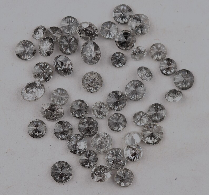 2.00-3.00 MM、ソルトアンドペッパーダイヤモンド、ラウンドカットダイヤモンド、ソリティアダイヤモンド、ポリッシュダイヤモンド、ブリリアントカットダイヤモンド（10〜50個のオプション） 画像 8