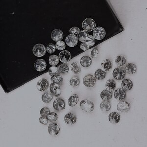 2.00-3.00 MM、ソルトアンドペッパーダイヤモンド、ラウンドカットダイヤモンド、ソリティアダイヤモンド、ポリッシュダイヤモンド、ブリリアントカットダイヤモンド（10〜50個のオプション） 画像 9