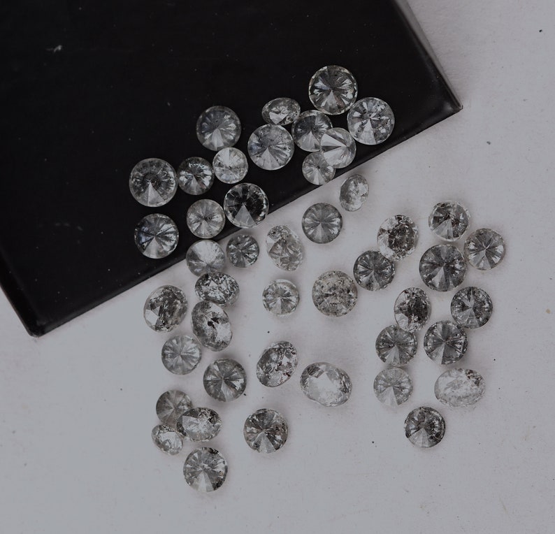 2.00-3.00 MM、ソルトアンドペッパーダイヤモンド、ラウンドカットダイヤモンド、ソリティアダイヤモンド、ポリッシュダイヤモンド、ブリリアントカットダイヤモンド（10〜50個のオプション） 画像 9