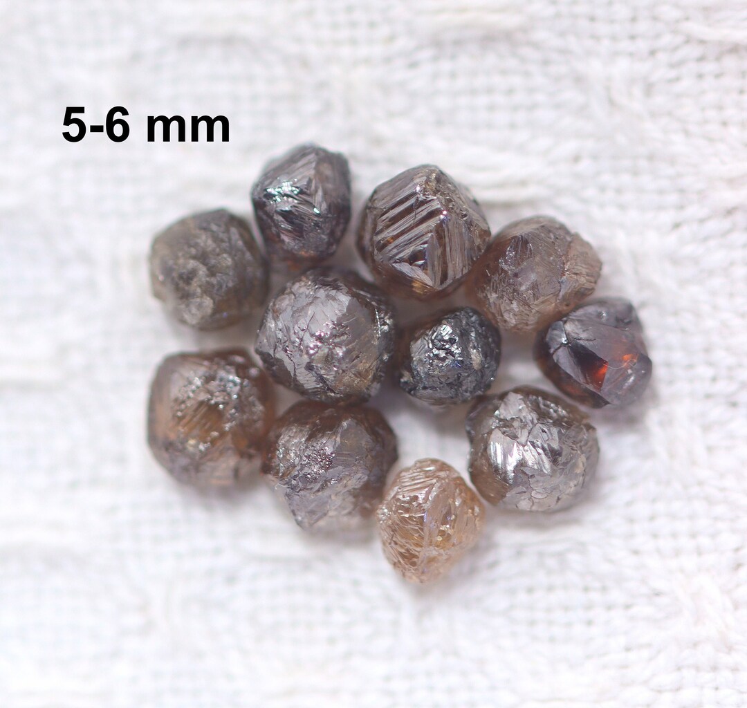 10 - 50 Pcs 5.0 - 6.0 Mm Brown Diamonds, Brown Rough Diamond, Natural ...