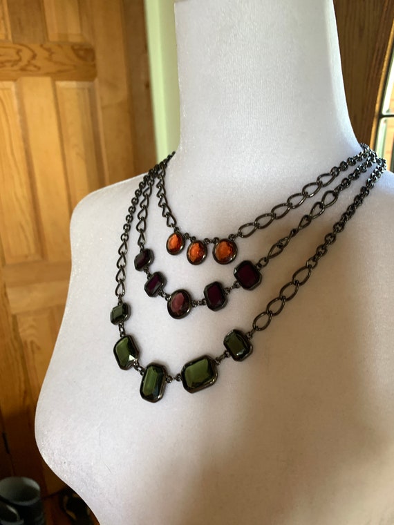 Multicolor necklace with glass pendants - image 3