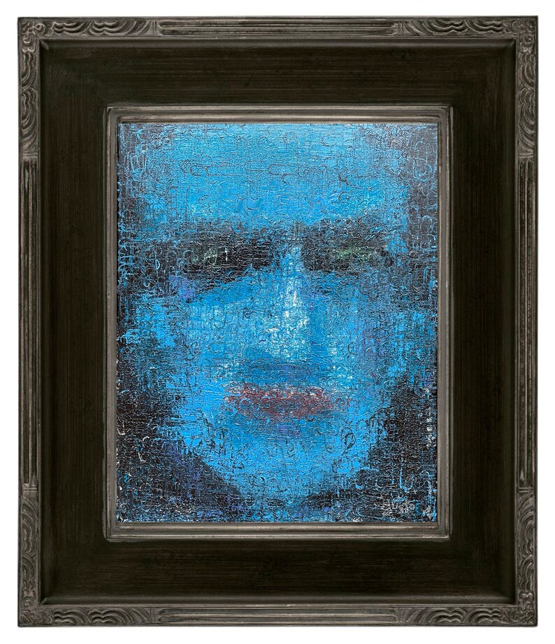 ORIGINAL blue Abstract Acrylic Painting Etsy
