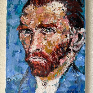 Vincent VAN GOGH, Abstract Acrylic Palette Knife Painting, 11x14, Modern Art, Office Decor, Living Room Wall Pop Art, Contemporary