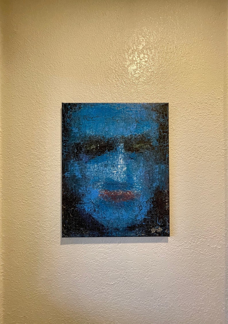 ORIGINAL blue Abstract Acrylic Painting Etsy