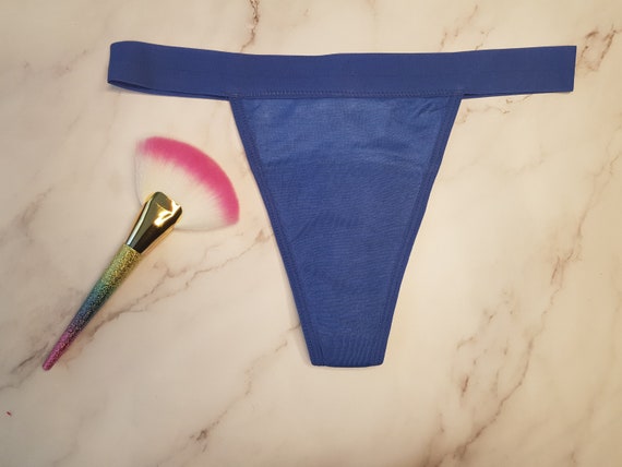 Menstrual Period Bamboo G-string Thong Underwear Sport Blue Cobalt Royal  Blue or Black 4 Layers Light Medium Days Reusable Was 