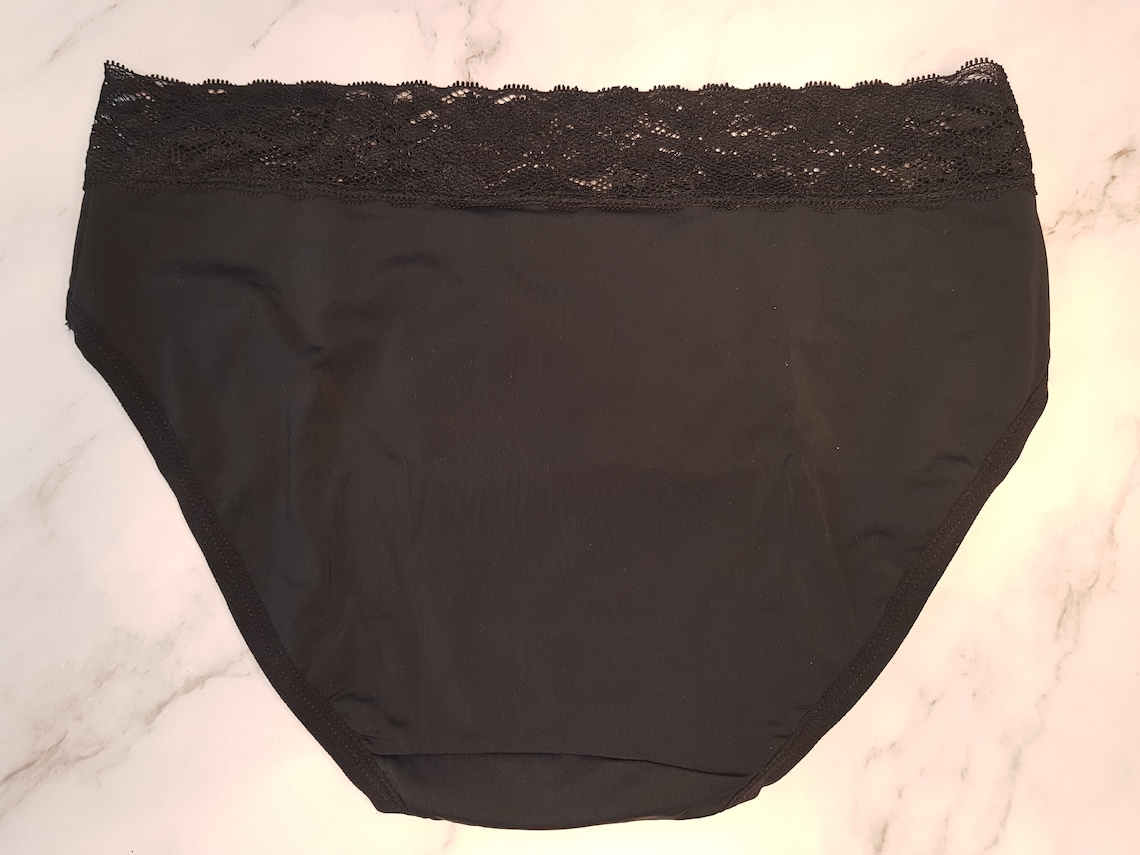 4 Layer Black Lace Period Knickers Mid Rise Menstrual Underwear Made