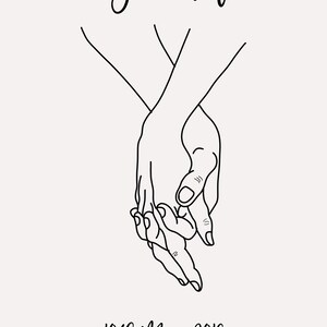 Personalised ‘You & Me’ digital illustration - Personalise the text, dates and add quotes!