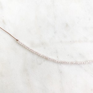 Rose Quartz Necklace, Silk Gemstone Necklace, Opera Length Necklace