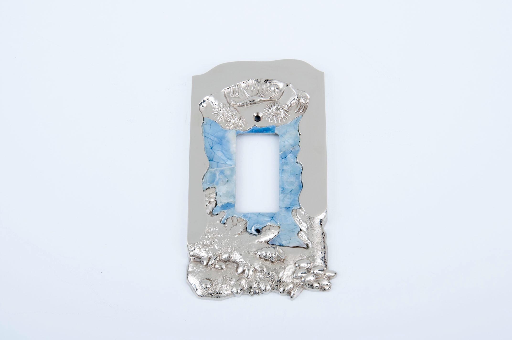 Penshell Frame Blue Pearl Penshell Beach Themed With Polished Nickel Frame Toggle ...