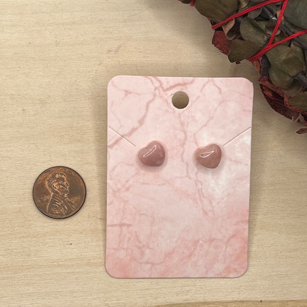 Rhodochrosite Heart Earrings