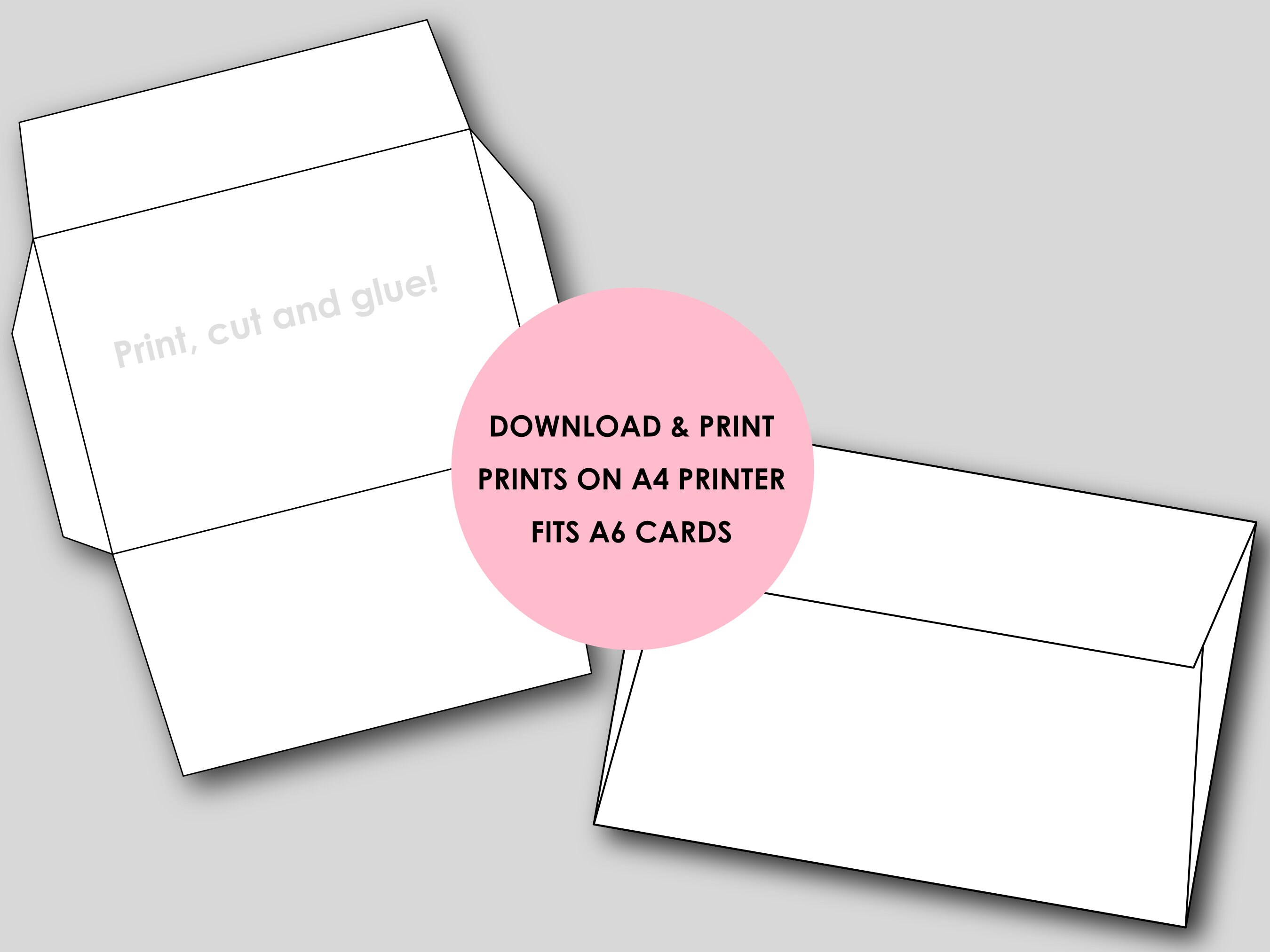 Printable A6 Envelope / Envelope Template / Digital Download / Etsy