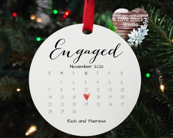 Engaged Ornament - Engagement Gift - She Said Yes