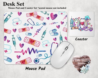 Home Care Nurse Life Accessory Gift for Nurse South Korean Finger Heart Symbol RN LVN LPN Mouse Pad Nurse Life Mouse Pad