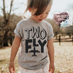 Two Fly Toddler Shirt - Two Years Old - Birthday Shirt - Airplane Shirt