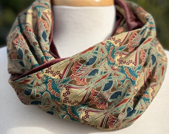 Liberty of London Scarf | Women’s Gift | Mother’s Day Gift | Infinity Scarf | Mom Gift | Ianthe | Tana Lawn | Velvet
