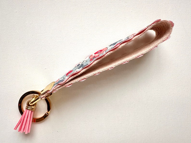 Liberty of London Fabric Keychain Key Fob Wristlet | Colorful Leather ...