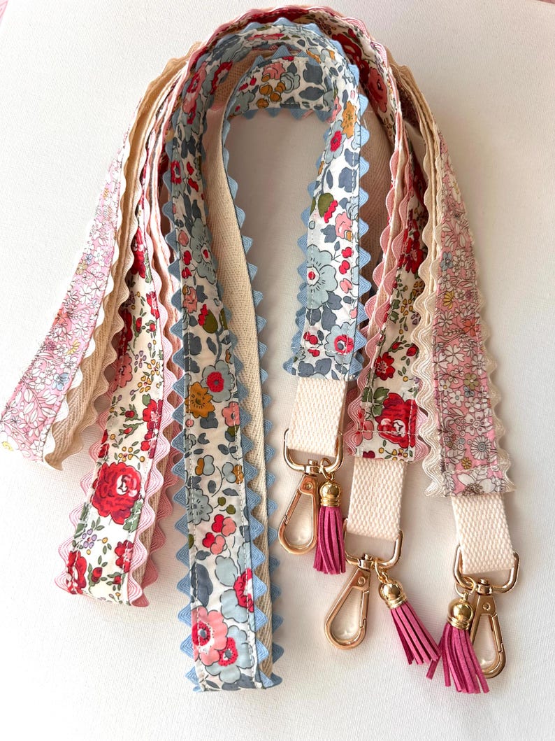 Liberty London Floral Lanyard, Pink Tassel, Ric Rac Trim, Handmade - Etsy