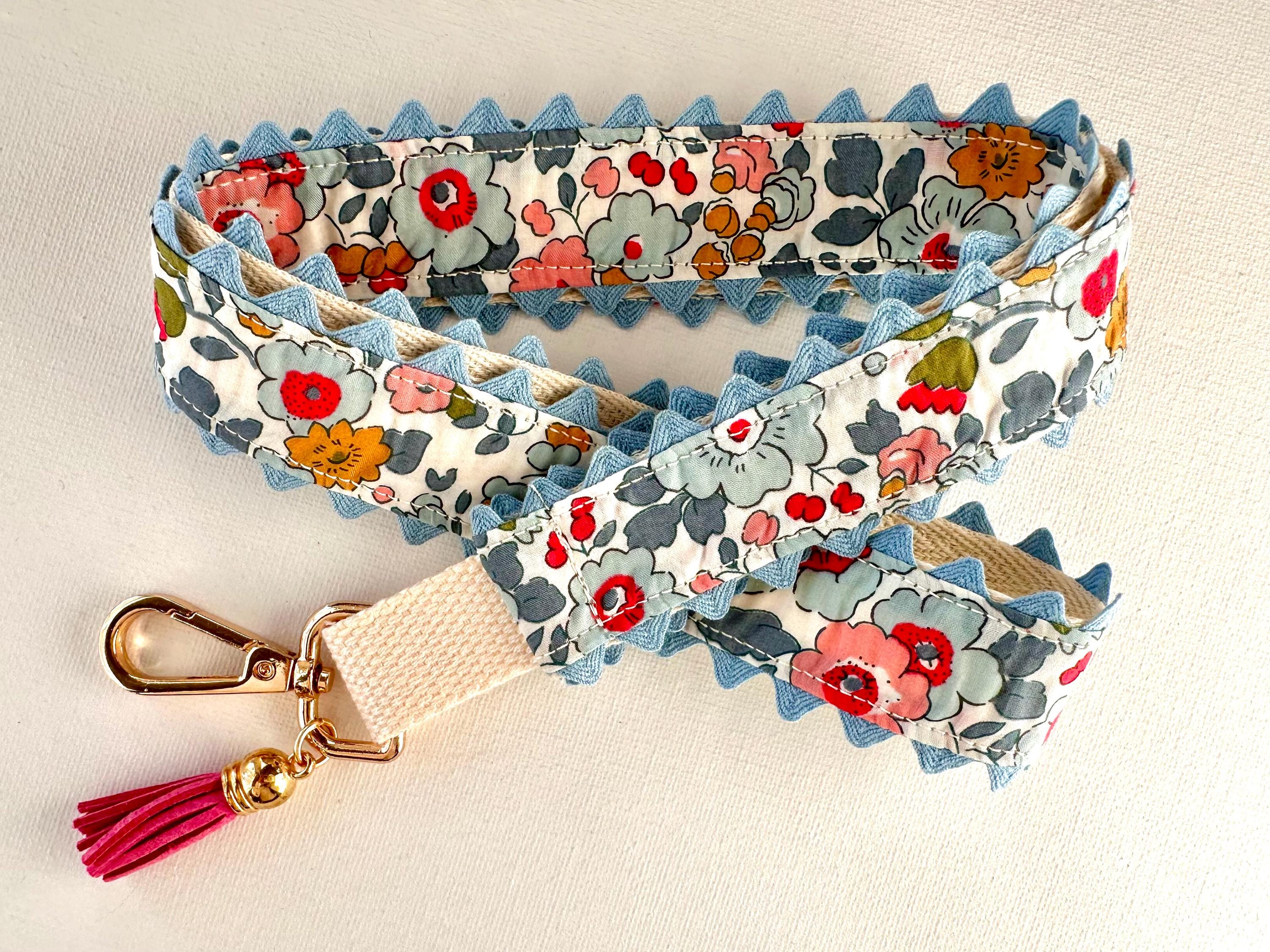 Liberty London Floral Lanyard, Pink Tassel, Ric Rac Trim, Handmade - Etsy