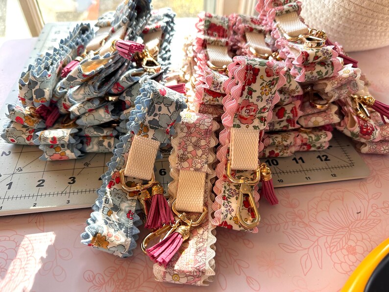 Liberty London Floral Lanyard, Pink Tassel, Ric Rac Trim, Handmade - Etsy