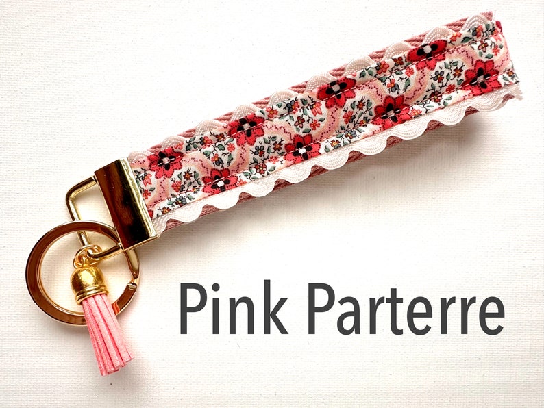 Liberty of London Fabric Keychain Key Fob Wristlet | Colorful Leather ...