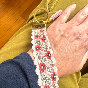 Liberty of London Fabric Keychain Key Fob Wristlet | Colorful Leather ...