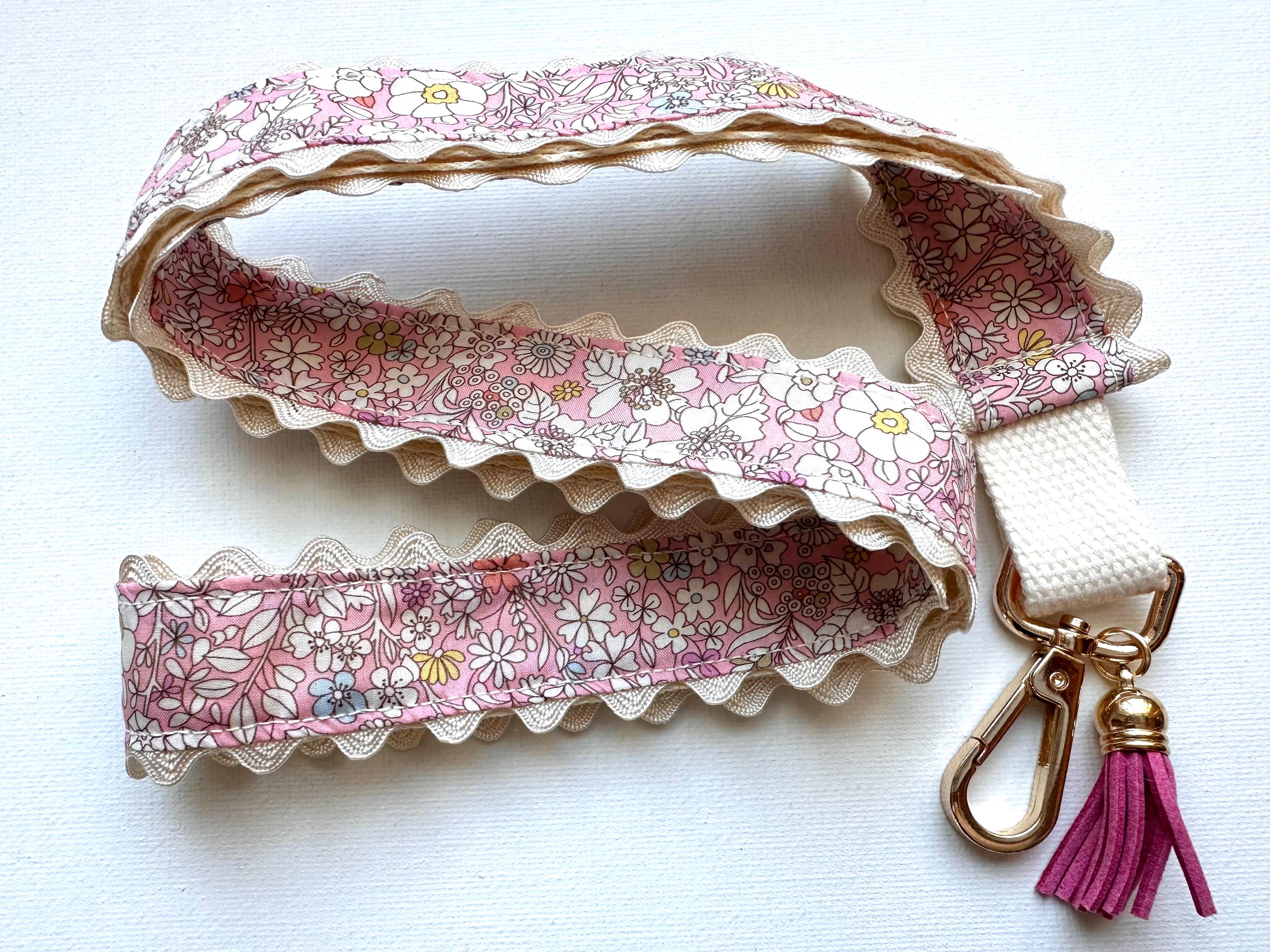 Liberty London Floral Lanyard, Pink Tassel, Ric Rac Trim, Handmade - Etsy