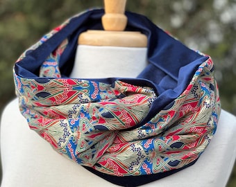 Handmade Liberty London Ianthe Tana Lawn Velvet Infinity Scarf
