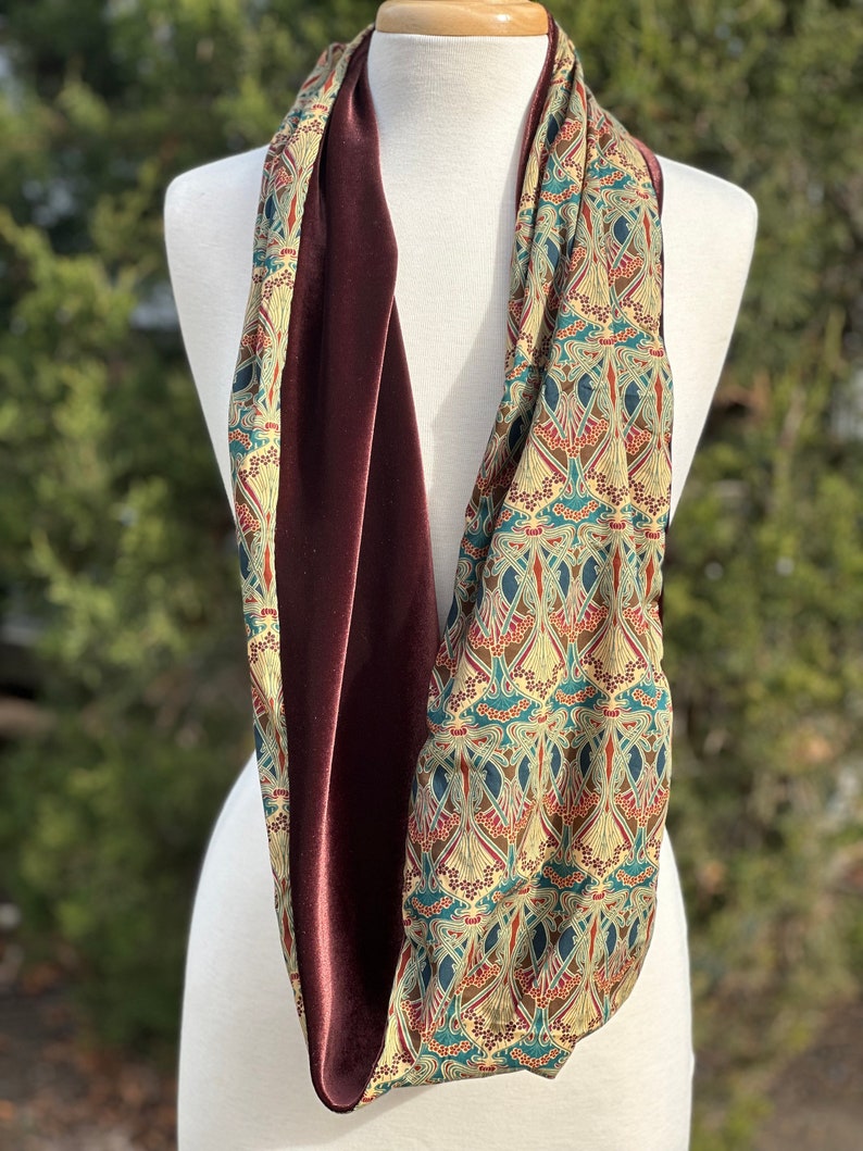 Liberty of London Scarf Womens Gift Mothers Day Gift Infinity Scarf Mom Gift Ianthe Tana Lawn Velvet image 2