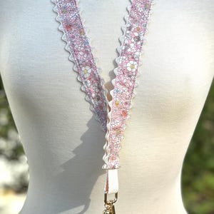 Liberty London Floral Lanyard, Pink Tassel, Ric Rac Trim, Handmade - Etsy