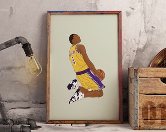 Kobe Bryant Faceless Line Art Illustration Poster DIGITAL Print