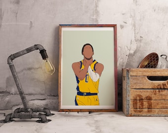 Tyrese Haliburton "The Choke" Faceless Line Art Illustration Poster DIGITAL Print