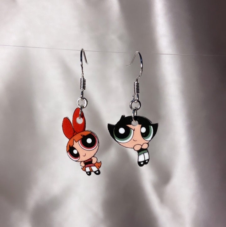Missmatched powerpuff girl earrings Etsy