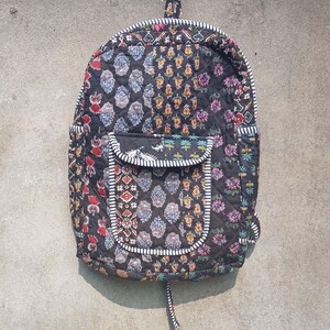 Cotton Quilted Patchwork Backpack, Stylish Multi-Color Bag, Great for Commuting or Leisure, Special Gift for Fashion Lovers Christmas Gift