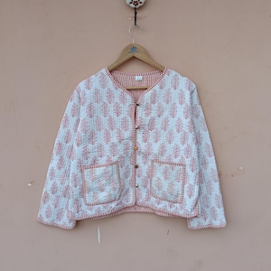 Indian New Quilted Cotton Print Jacket, Unique Handmade Fashion Comfortable Dressing, Thoughtful Gift for Any Occasion Christmas Gift