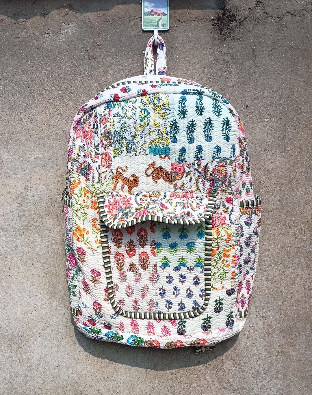 Cotton Quilted Patchwork Backpack: Stylish Travel Bag - Etsy