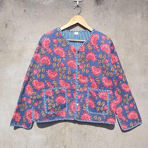 Indian Quilted Cotton Jacket, Lightweight & Warm Layering Piece for Every Season, Ideal Gift for Fashion Lovers Christmas Gift to Her