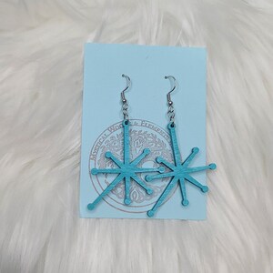 Retro Starburst Wood Earring - Mid Century Modern