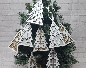 Mid Century Modern Christmas Tree Ornaments, MCM Retro Atomic Starburst