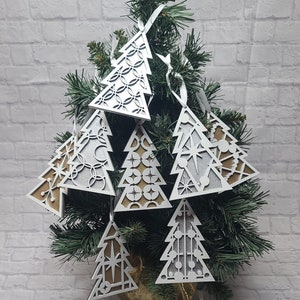 Mid Century Modern Christmas Tree Ornaments, MCM Retro Atomic Starburst