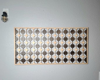 Large MCM Atomic Starburst Wood Wall Art: Two-Layer Retro Decor