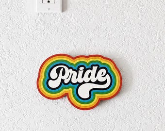 Retro Pride Wall Art - Layered Rainbow Statement Piece