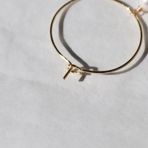 Minimal Pearl Hoops Valentine's Gift For Her Anniversary Jewelry 14K Gold Filled Elegant Jewelry image 7