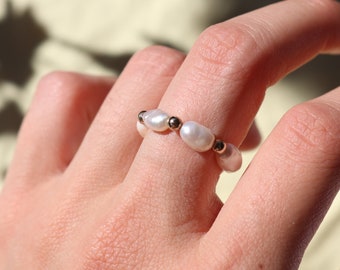 Pearl Ring | 14k Gold-Filled Beaded Ring | Valentine's Gift For Her |