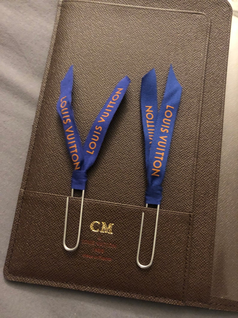 Louis Vuitton blue ribbon planner jumbo paper clip/bookmark on Etsy
